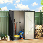 Outsunny - 5'x3' Abri de jardin extérieur en acier avec porte simple Gris-La structure en acier et la finition galvanisée sont robustes et antirouille pour une utilisation quotidienne fiable 