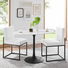 Modway Lippa 48" Oval Wood Dining Table - Black White-Chip-Resistant Metal Pedestal Base