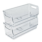 Azar Small Stackable Plastic Narrow Pantry Storage Bin - 4.37" x 12.87" x 4.5" - Clear - 4 Pack-4