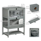 PawHut - Cage en bois pour hamster avec étagère de rangement et bascule - 35,5 po H-La porte en plexiglas est solide et résistante aux chocs, et offre une bonne vue à votre animal