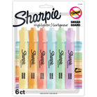 Sharpie Chisel Tip Tank-Style Highlighters - Assorted Pastel Colours - 6 Pack-Chisel Tip Highlighter