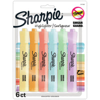 Sharpie Chisel Tip Tank-Style Highlighters - Assorted Pastel Colours - 6 Pack-Chisel Tip Highlighter
