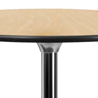 Flash Furniture 36" Round Wood Cocktail Table with 30" & 42" Columns-Black PVC Edge