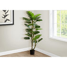 Monarch Specialties 61" Artificial Indoor Monstera Tree - Floor - Black Pot-Perfect indoor decorative accent, cemented in a sleek 7" black pot, adding a touch of greenery to any space
