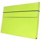 JAM Paper Thin Portfolio File Carrying Case with Elastic Band - 9 1/4 x 1/2 x 12 1/2 - Lime Green-Size: 9.25" x5" x 12.5"