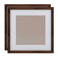 Decent Living - Cadres photo en bois massif - Couleur noyer - 16x16pouce - Paquet de 2-Bois massif 100 % naturel (Okan/Teck)