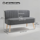 HOMCOM - Canapé d’amour rembourré 46 po avec pieds en bois - gris-Quatre pieds en bois de caoutchouc assurent une solidité fiable lors de l'utilisation 