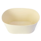 My Home My Living - Ensemble de 3 grands récipients ovales en métal - 38 cm L x 24 cm P x 20 cm H - Crème-Construction en métal solide avec finition crème brillante