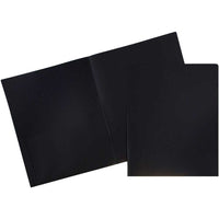 JAM Paper Plastic Two-Pocket School POP Folders - Black - 6 Pack-JAM Paper POP Folders | Colour: Black