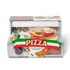 Melissa & Doug, Coffret de jeu en bois Comptoir à pizza à garnir et cuire (41 pièces) -Comprend également un comptoir à pizza en bois, une pelle à pizza, une roulette, une boîte de livraison, des instructions de préparation, un menu réutilisable et de l'argent factice