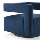 Modway - Booth Performance Velvet Fauteuil pivotant en velours de performance - Bleu Minuit-8