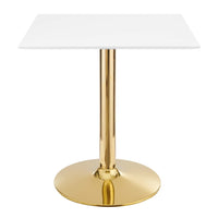 Modway Verne 28" Square Dining Table - Gold White-Modern Dining Table