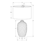 Monarch Specialties 25" H Transitional Table Lamp - Cream Ceramic / Ivory / Cream Shade-Attached with a 5ft transparent cord, place this versatile lamp on any end or side table, a nightstand or bedside table for a fashionable lighting source