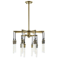 Modway - Resolve Lumière de plafond en laiton ancienne Lustre pendentif-Lustre suspendu industriel