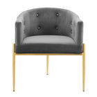 Modway - Savour Touffe Performance Velvet Chaise d’accent - Gris-Capacité du poids de la chaise : 300 lb