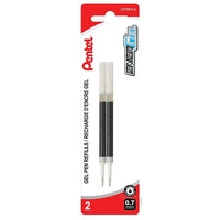 Pentel EnerGel Gel Pen Refill - 0.7mm - Black Ink - 2 Pack-Liquid gel ink dries so fast even left-handed writers love it - no smears, no smudges, no globs
