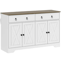 HOMCOM 47.6" L Sideboard Buffet Cabinet with Storage - White-Large storage space with two cabinets and two drawers for holding daily supplies