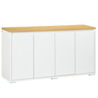 HOMCOM 55.1" L Sideboard Buffet Cabinet - White-2-tier cabinets with adjustable shelves provide flexible storage