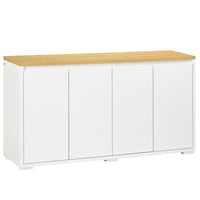 HOMCOM 55.1" L Sideboard Buffet Cabinet - White-2-tier cabinets with adjustable shelves provide flexible storage