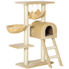 PawHut 39" Deluxe Cat Tree Activity Centre - Deep Cream-Multi-level cat tree provides a deluxe AND cozy house FOR your lovely pets 