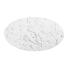 Modway Lippa 48" Oval Faux Marble Dining Table - White-6