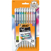 BIC Extra-Sparkle Mechanical Pencils - 0.7mm - 24 Pack-Smooth writing lead does not smudge and erases cleanly