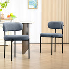HOMCOM - Chaises de salle à manger avec pieds en acier pour cuisine - gris - ensemble de 2-Le revêtement aspect polaire berbère est lisse et doux au toucher 