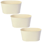 My Home My Living - Ensemble de 3 grands récipients ovales en métal - 38 cm L x 24 cm P x 20 cm H - Crème-Dimensions : 15 po L x 9,5 po P x 8 po H