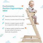 MotionGrey - Chaise haute en bois Blessy - Chaise de repas ajustable pour bébé et tout-petit (6 mois et plus) - Bois-Structure en bois massif durable : Supporte jusqu’à 250 lb pour une stabilité et une durabilité optimales