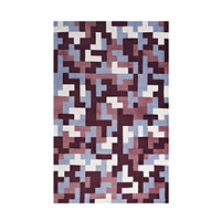 Modway Andela Interlocking Block Mosaic Area Rug - 8 ft W x 10 ft L - Multicolored Red/Light Blue-Interlocking Block Mosaic Area Rug