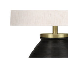 Monarch Specialties 25" H Contemporary Table Lamp - Black Concrete / Ivory / Cream Shade-Assembled dimensions: 18 in. L x 18 in. W x 25 in. H. base: 12 in. L x 12 in. W x 13 in. H. shade: 18 in. L x 18 in. W x 10.5 in. H