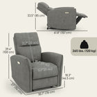 HOMCOM Power Recliner with USB Ports - Grey-137° smooth adjustment for reading, napping, or watching TV  