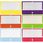 JAM Paper Laminated Two Pocket Glossy 3 Hole Punch School Folders - Assorted Fashion Colours - 6 Pack-Our high quality two-pocket presentation folders have a classic glossy finish, feature 3-hole punches allowing them to be put in binders, and have a business card slot on the left side