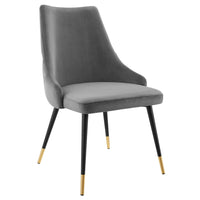Modway Adorn Tufted Performance Velvet Dining Side Chair - Grey-Vintage Modern Accent Dining Chair