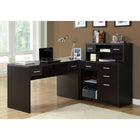 Monarch Specialties 7018 Computer Desk - Espresso Left Or Right Facing Corner-Space-saving corner design but finished on all sides for flexible placement anywhere in a home office, with an easy to clean top for studying, writing or working on your laptop.