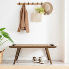 Modway - Saoirse 47" Banc en bois de corde tissée - Noyer naturel-Protège-pieds pour la protection du sol