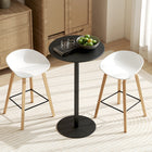 HOMCOM - Table de bar ronde avec cadre en acier pour 2 - noir-Facile à assembler 