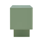 Manhattan Comfort Ella 59.1" Modern TV Stand - Sage Green-Raised Semicircle Door/Drawer Front Design