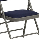 Flash Furniture – Chaise pliante en métal, série Hercules, triple entretoises incurvées et quatre charnières, marine, 4/paquet-Conception robuste mais confortable