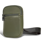 Champs Onyx Leather Holster Crossbody Bag - Khaki-Front zip pocket
