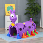 Qaba - Tunnel de jeu pour tout-petits en forme de chenille - 150 x 96 x 119 cm - Violet-Pieds latéraux stables 