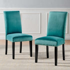 Modway Parcel Performance Velvet Dining Side Chairs - Teal - 2 Pack-Dense Foam Padding