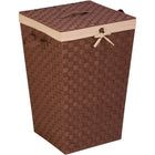 Honey Can Do Woven Strap Hamper with Liner and Lid-Natural linen liner helps to prevent snags on delicate garments