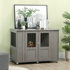 PawHut 32" H Dog Kennel End Table - Grey-Style fits with existing decor 