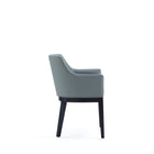 Manhattan Comfort Gansevoort 22.5" Modern Faux Leather Upholstered Dining Armchair - Pewter - Set of 2-Seat Height: 19.5