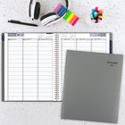AT-A-GLANCE 2026 Traditional Weekly/Monthly Planner - 11" H x 8-1/2" W - Grey - Bilingual-Twin coil bound
