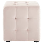 Modway Contour Tufted Cube Performance Velvet Ottoman - Pink-Stain Resistant Fabric