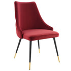 Modway Adorn Performance Velvet Dining Side Chair - Maroon - 2 Pack-Durable Stain-Resistant Fabric