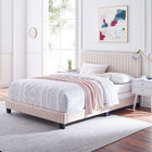 Modway Celine Channel Tufted Performance Velvet King Bed - Pink-Assembly Required