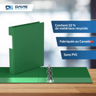 Davis Group Super économie, Reliure à anneaux en “D” inclinés 1 po, paquet de 6 – Vert-Polypropylène sans PVC